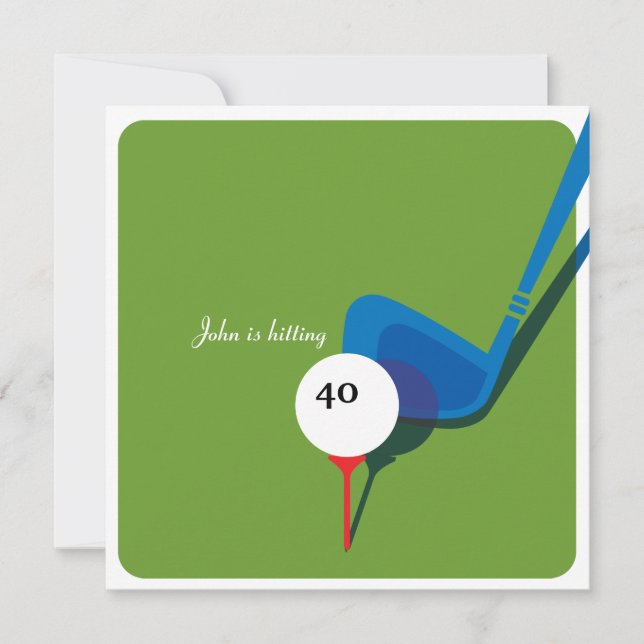 Invitación Golf 40 cumpleaños - ¡Sigue balanceándose! (Anverso)