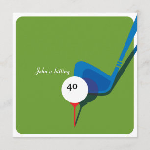 Invitación Golf 40 cumpleaños - ¡Sigue balanceándose!