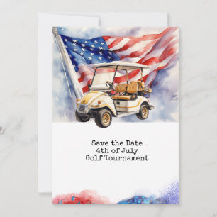 Invitación Golf 4 de julio Día de la Independencia para golfi