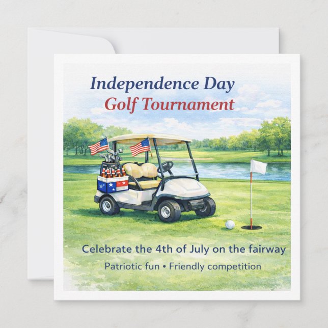 Invitación Golf  4th July Independence Day  (Anverso)