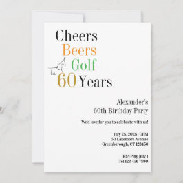 Invitación Golf 60 Alegres y Cervezas Mínimas