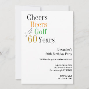 Invitación Golf 60 Alegres y Cervezas Mínimas