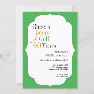Invitación Golf 60 Alegres y Cervezas Verdes