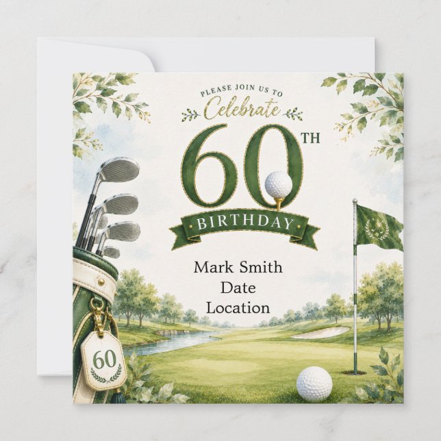 Invitación Golf  60 cumpleaños  (Anverso)