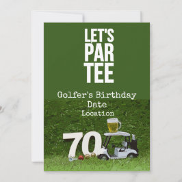 Invitación Golf 70º Fiesta de Cumpleaños con Juego de Balas d