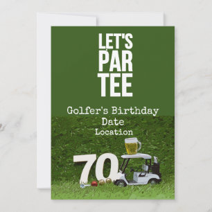 Invitación Golf 70º Fiesta de Cumpleaños con Juego de Balas d