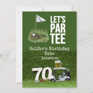 Invitación Golf 70º Fiesta de Cumpleaños con Juego de Balas d