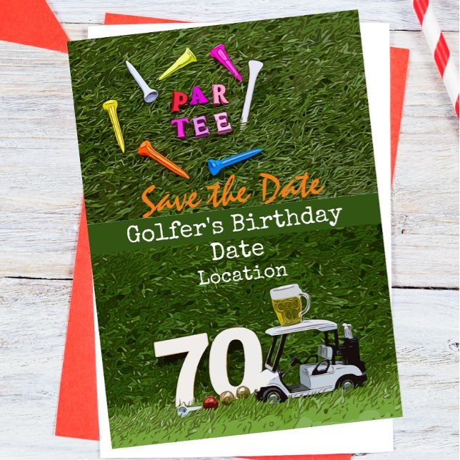 Invitación Golf 70º Fiesta de Cumpleaños con Juego de Balas d (Subido por el creador)