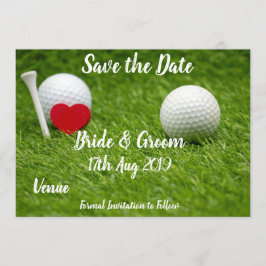 Invitación Golf Ahorra la fecha para boda con amor y pelota