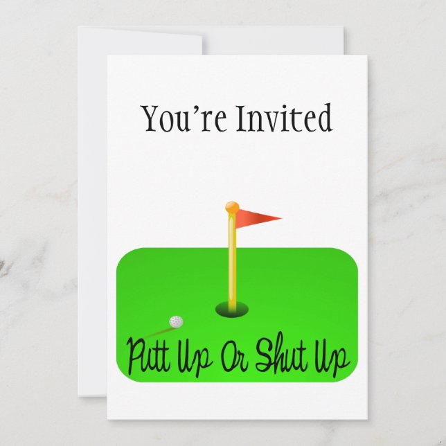 Invitación Golf ascendente o cerrado del putt (Anverso)