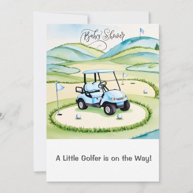 Invitación Golf Baby Boy Blue Thamed (Anverso)