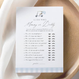 Invitación Golf Baby Shower Adivina quién es mamá o papá