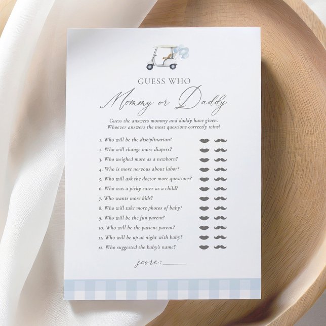 Invitación Golf Baby Shower Adivina quién es mamá o papá (Subido por el creador)
