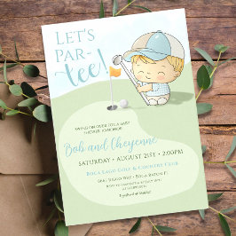 Invitación Golf Baby Shower Cute Boy Par-Tee Coed Fiesta