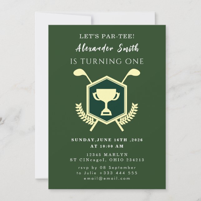 Invitación Golf Baby Shower Invitation (Anverso)