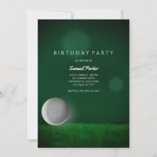 Invitación Golf Bacheller Party Green - Golf Ball - Golfistas