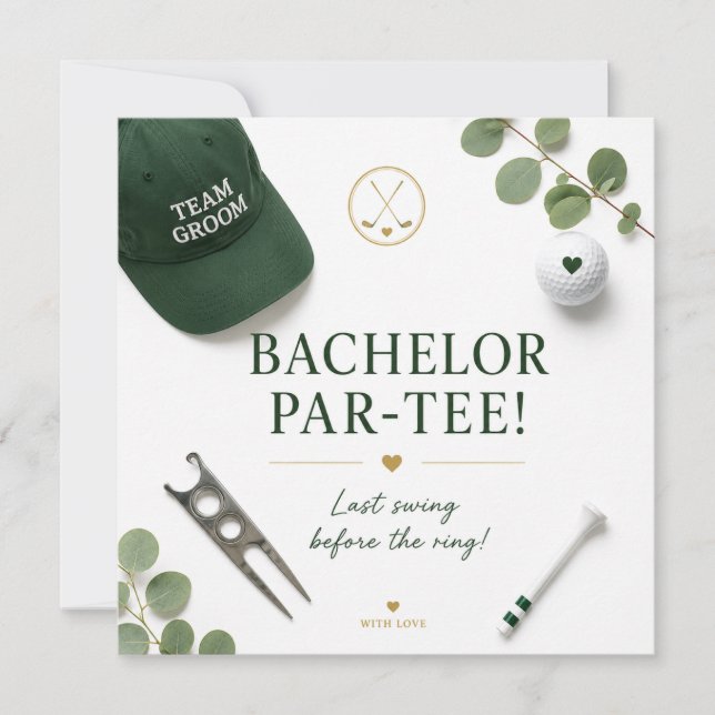 Invitación Golf Bachelor Party  (Anverso)