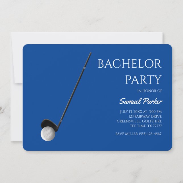 Invitación Golf Bachelor Party - Golfing trip Classic Minimal (Anverso)