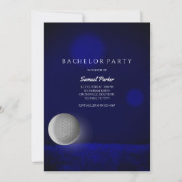 Invitación Golf Bachelor Party Navy Blue Golf Ball - Golf