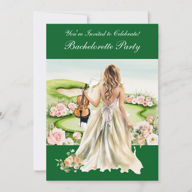 Invitación Golf Bachelorette Party en el campo de golf (Anverso)