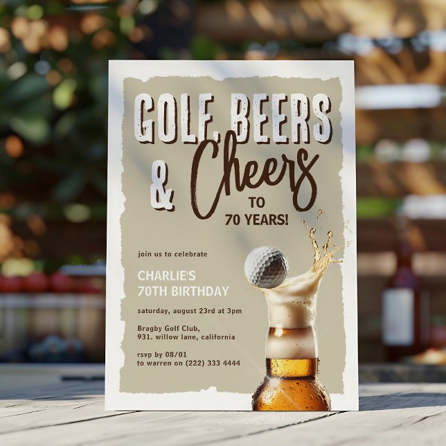 Invitación Golf, Beers & Cheers to 70 Years Birthday (Subido por el creador)