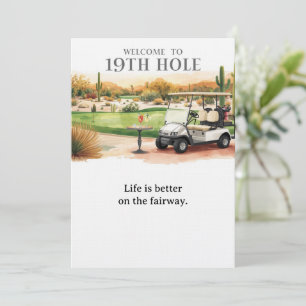 Invitación Golf Bienvenido a la casa del golfista  PARA cócte