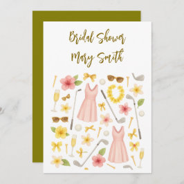 Invitación Golf Boda de temática hawaiana para golfista Lover