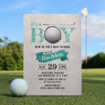 Invitación Golf Boy Baby Shower Sport Tema Verde azulado<br><div class="desc">Invitaciones Verde azuladas de Sport Theme Golf Boy Baby Shower.</div>