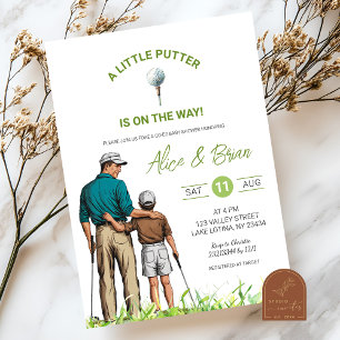 Invitación Golf Boy Little Putter está en camino a Baby Showe