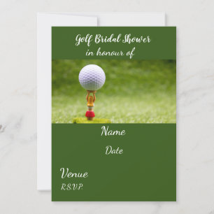 Invitación Golf Bridal Shower con bola de golf
