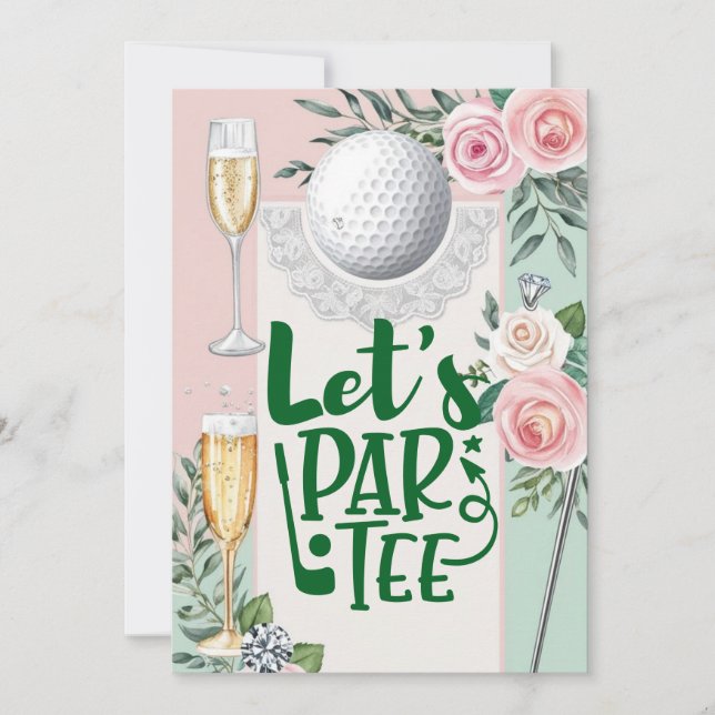 Invitación Golf Bridal Shower con bola de golf para Bride Gol (Anverso)