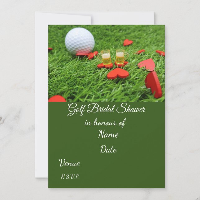 Invitación Golf Bridal Shower con bola de golf Salve la Fecha (Anverso)