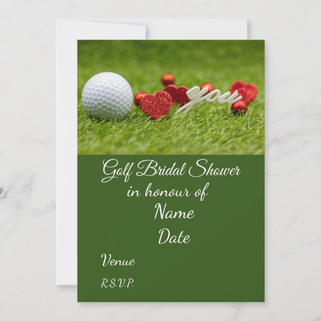 Invitación Golf Bridal Shower con bola de golf Salve la Fecha
