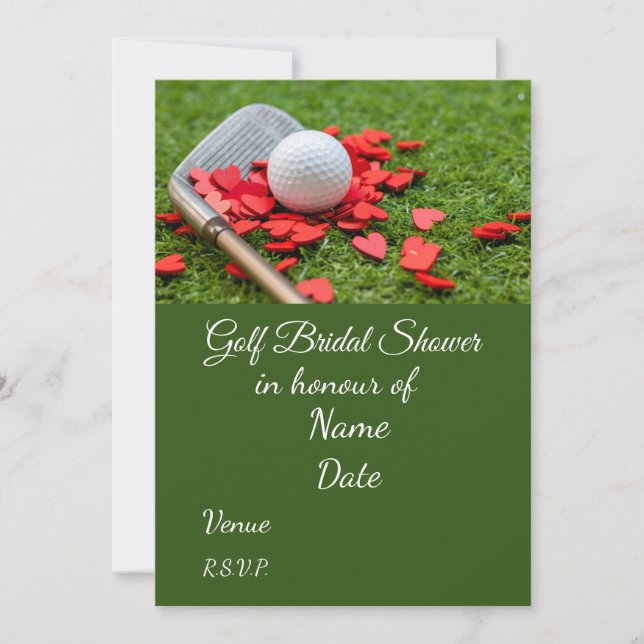 Invitación Golf Bridal Shower con bola de golf Salve la Fecha (Anverso)