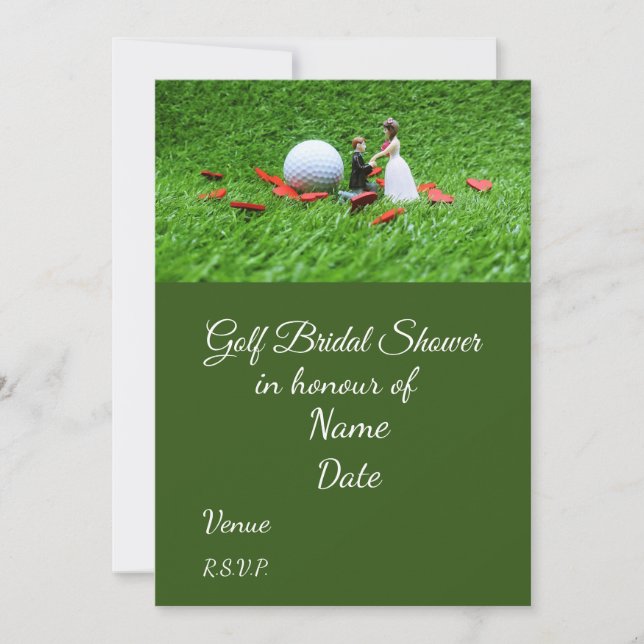 Invitación Golf Bridal Shower con bola de golf Salve la Fecha (Anverso)