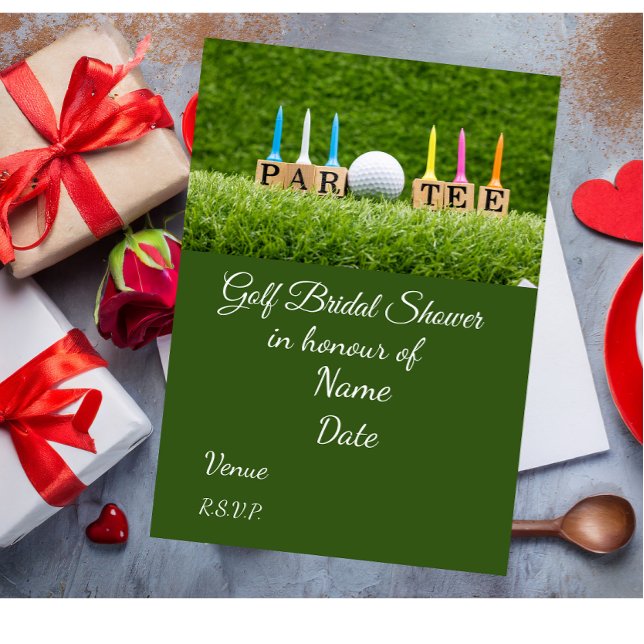Invitación Golf Bridal Shower con bola de golf Salve la Fecha (Subido por el creador)