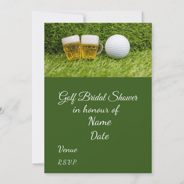 Invitación Golf Bridal Shower con bola de golf Salve la Fecha (Anverso)