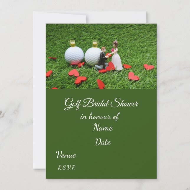 Invitación Golf Bridal Shower con bola de golf Salve la Fecha (Anverso)