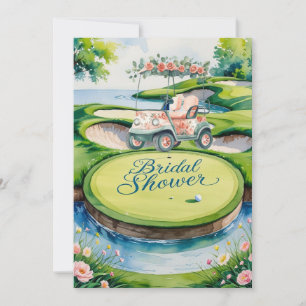 Invitación Golf Bridal Shower con carrito de golf para Bride