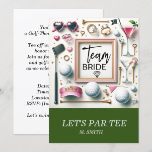 Invitación Golf Bridal Shower temática con bola de golf