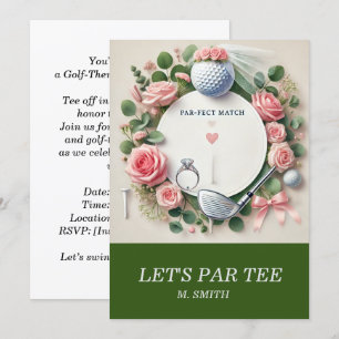 Invitación Golf Bridal Shower temática con bola de golf