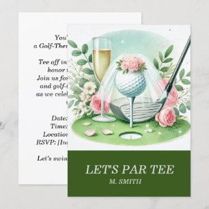 Invitación Golf Bridal Shower temática con bola de golf