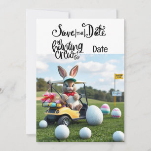 Invitación Golf Bunny Ribbit Golfer para Pascua