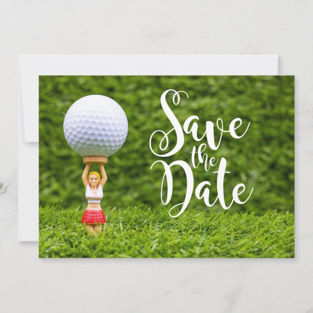 Invitación Golf caddy Save the Date (Anverso)