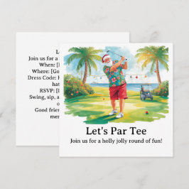 Invitación Golf Christmas Party Let’s Par tee with Santa 