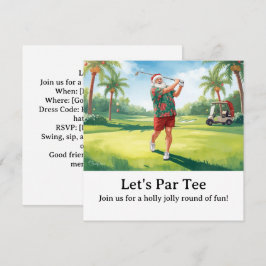 Invitación Golf Christmas Party Let’s Par tee with Santa 