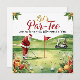 Invitación Golf Christmas Party Let’s Par tee with Santa 