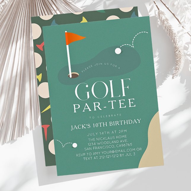 Invitación Golf Course Fairway Flag Kid's Birthday Par-Tee (Subido por el creador)