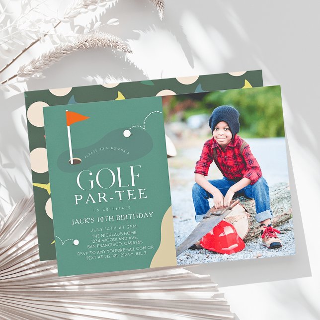 Invitación Golf Course Fairway Photo Kid's Birthday Par-Tee (Subido por el creador)