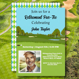 Invitación Golf Course Retirement Party Invitation with Photo